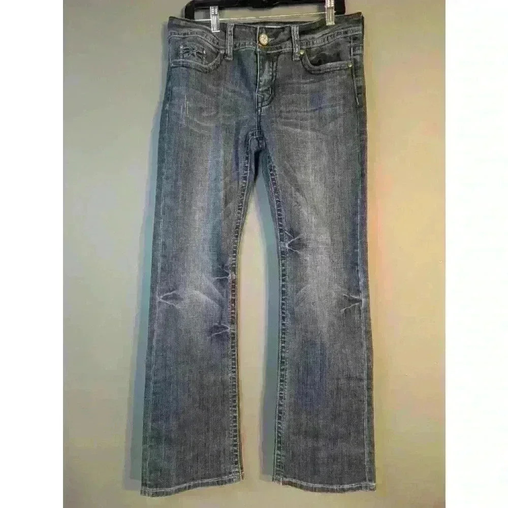 Tin Haul Jeans Blue 31/32 women's boot cut western embellished pockets